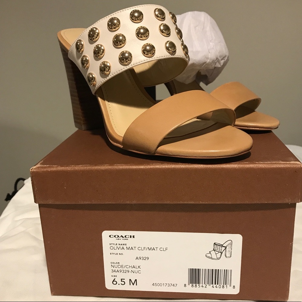 NIB Coach Olivia Studded Matte Calf Sandal - Picture 1 of 5